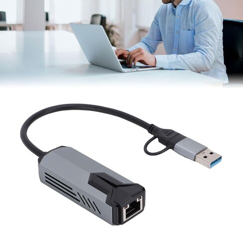 Portable Aluminum Alloy USB C To Ethernet Adapter 5Gbps High Speed for Portable Tablet in Kuwait
