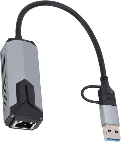 Portable Aluminum Alloy USB C To Ethernet Adapter 5Gbps High Speed for Portable Tablet in Kuwait