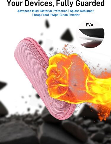 Shockproof Hard Carrying Case for YIVIDA L359 AI Digital Voice Recorder,Premium EVA Protective Hard Case, Durable Shockproof Organizer Bag with Wipe-Clean Exterior,Pink in Kuwait