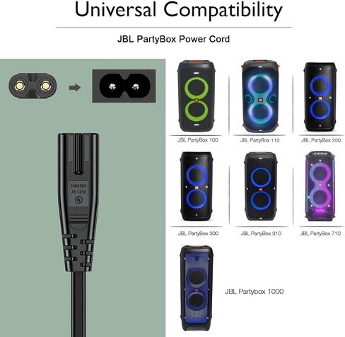 2 Prong Power Cord for JBL Boombox 3 III Portable Speaker, JBL PartyBox in Kuwait