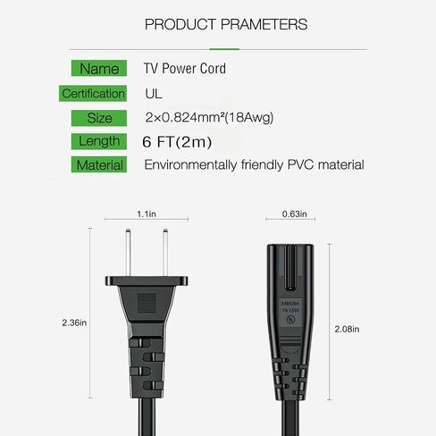 2 Prong Power Cord for JBL Boombox 3 III Portable Speaker, JBL PartyBox in Kuwait
