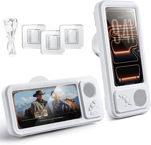 2nd Gen Shower Phone Holder Waterproof with Speaker Hole 1200mAh in Saudi Arabia