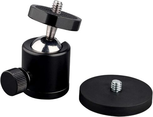 ULIBERMAGNET Black Magnetic Camera Mount, Strong Magnetic Mount with 360° Rotation Ball Head, Security Camera Base Holder with 1/4 inch Thread for GoPro,DJI OSMO Action,Action Camera in Kuwait
