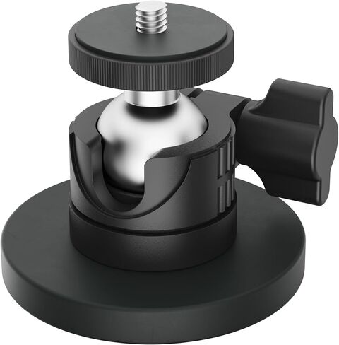 ULIBERMAGNET Black Magnetic Camera Mount, Strong Magnetic Mount with 360° Rotation Ball Head, Security Camera Base Holder with 1/4 inch Thread for GoPro,DJI OSMO Action,Action Camera in Kuwait