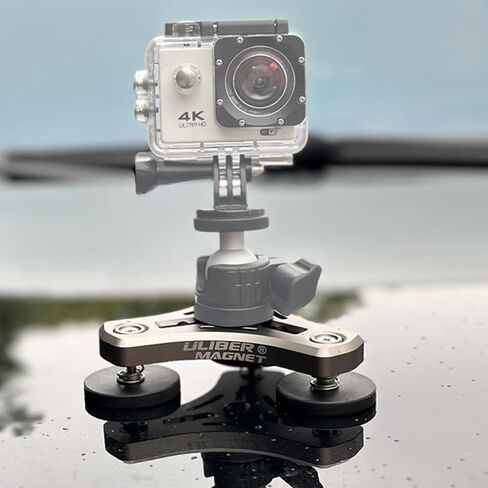 ULIBERMAGNET Black Magnetic Camera Mount, Strong Magnetic Mount with 360° Rotation Ball Head, Security Camera Base Holder with 1/4 inch Thread for GoPro,DJI OSMO Action,Action Camera in Kuwait