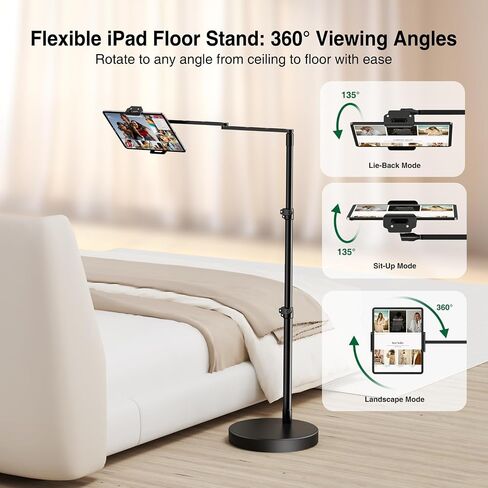 elitehood Heavy Duty Aluminum iPad Stand for Bed, iPad Stand Floor in Kuwait