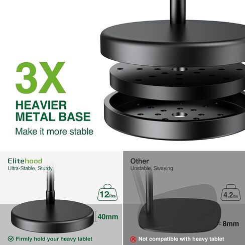 elitehood Heavy Duty Aluminum iPad Stand for Bed, iPad Stand Floor in Kuwait