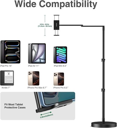elitehood Heavy Duty Aluminum iPad Stand for Bed, iPad Stand Floor in Kuwait