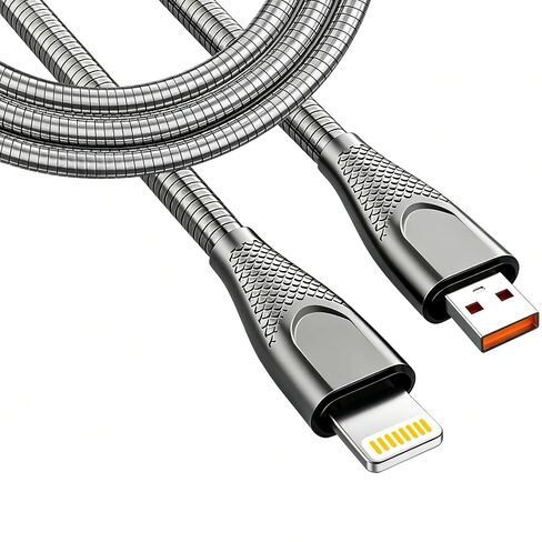 Awnuwuy Pet Chew Proof iPhone Lightning Charge Cable, 6.6FT Metal Braided in Kuwait