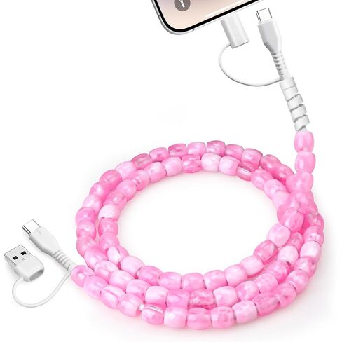 JAKPAK for iPhone Beaded Phone Charger Cord 4 in1 USB Charge Cable 3.3FT in Kuwait