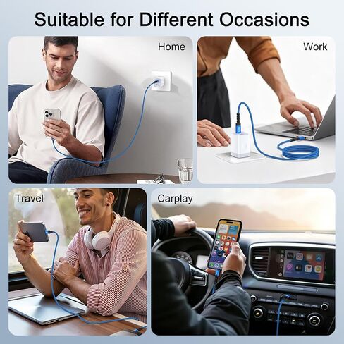 240W USB C to USB C Cable【2Pack,6FT】 TC Phone Charger Fast Charging in Kuwait