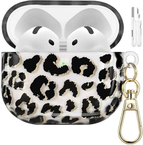 for AirPods 4 Case Cover 2024 with Cleaner Kit,Leopard Print in Kuwait