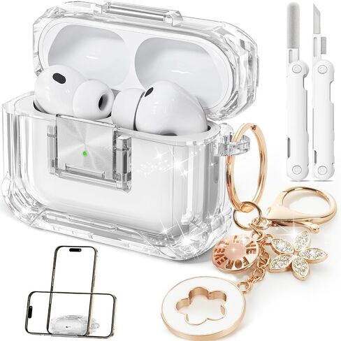 for AirPods Pro 3 Case 2025 with Safety Lock,Clear Pink in Kuwait