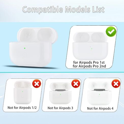 OLEBAND Replacement for Airpods Pro 2&1 Charging Case:Easy to Pair Air pods Pro Earbuds with Pairing Button,Support Both Wired and Wireless Charging,for iPods Pro 1st/2nd Gen 1 Year Warranty(White) in Kuwait