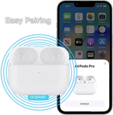 OLEBAND Replacement for Airpods Pro 2&1 Charging Case:Easy to Pair Air pods Pro Earbuds with Pairing Button,Support Both Wired and Wireless Charging,for iPods Pro 1st/2nd Gen 1 Year Warranty(White) in Kuwait