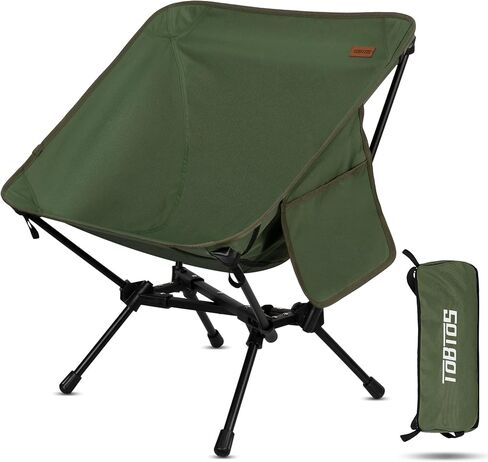 TOBTOS Ultralight Camping Chair, Portable Folding Chair Support 330 lbs, Compact Backpacking Chair with Carry Bag for Hiking Travel (Green) in Kuwait