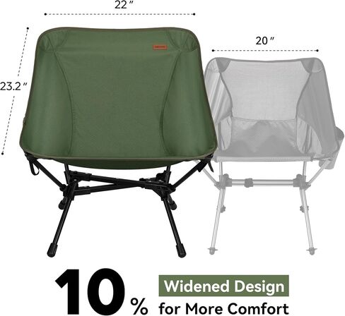 TOBTOS Ultralight Camping Chair, Portable Folding Chair Support 330 lbs, Compact Backpacking Chair with Carry Bag for Hiking Travel (Green) in Kuwait