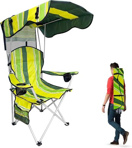 Camping Chair with Canopy Shade, Portable Folding Chair in Kuwait
