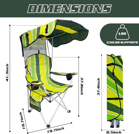 Camping Chair with Canopy Shade, Portable Folding Chair in Kuwait