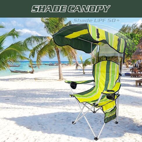 Camping Chair with Canopy Shade, Portable Folding Chair in Kuwait