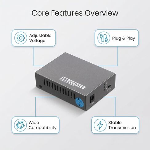 24W Gigabit PoE Splitter to DC 5V/12V/18V Power Output, IEEE802.3af/at Compliant, 10/100/1000Mbps Speed, for Non-PoE Device up to 100m, Plug and Play (PD6004G-B) in Kuwait