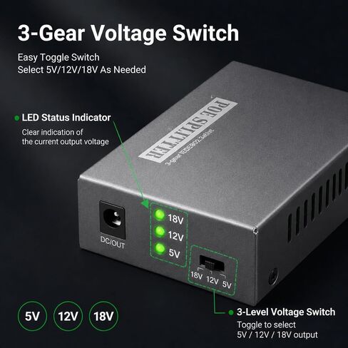 24W Gigabit PoE Splitter to DC 5V/12V/18V Power Output, IEEE802.3af/at Compliant, 10/100/1000Mbps Speed, for Non-PoE Device up to 100m, Plug and Play (PD6004G-B) in Kuwait