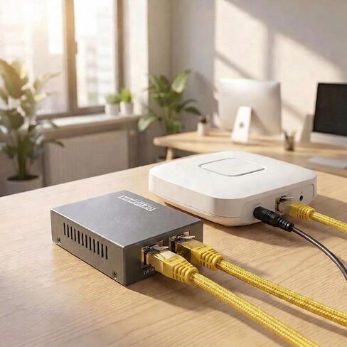 24W Gigabit PoE Splitter to DC 5V/12V/18V Power Output, IEEE802.3af/at Compliant, 10/100/1000Mbps Speed, for Non-PoE Device up to 100m, Plug and Play (PD6004G-B) in Kuwait