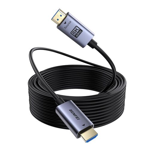 BENFEI 8K HDMI 2.1 Fiber Optic Cable 100 Feet - 8K@60Hz, 4K@240Hz, 48Gbps High Speed, in-Wall CL3 Rated, with eARC/Dynamic HDR/HDCP 2.3 - for PS5, Xbox, PC GPU, TV, Projector & Home Theater Systems in Kuwait