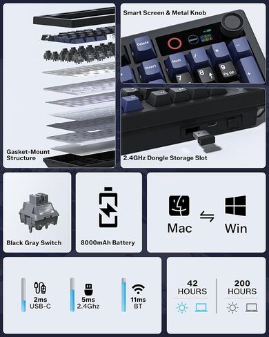 L98 Wireless Mechanical Gaming Keyboard with Smart Display & Knob in Kuwait
