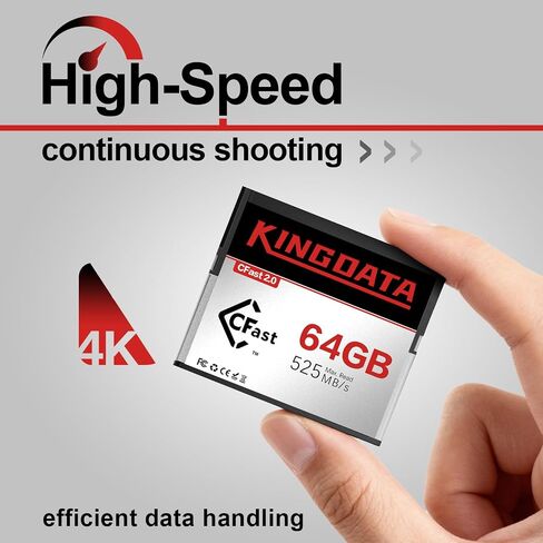 CFast 2.0 64GB 2PACK Memory Card High-Speed for 4K Video & HD Recording Compatible with Professional Cameras in Kuwait