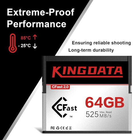 CFast 2.0 64GB 2PACK Memory Card High-Speed for 4K Video & HD Recording Compatible with Professional Cameras in Kuwait