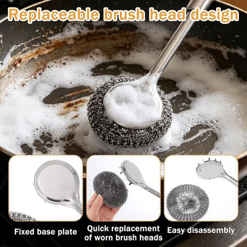 6 Pcs Large Commercial Fryer Cleaning Tools, Include L-Shaped Cleaning Brush Stainless Steel Bristle Fryer Cleanout Rod, Deep Fryer Basket Cleaning Brush Wire Brush and Scraper Kit for Kitchen Bakery in Kuwait