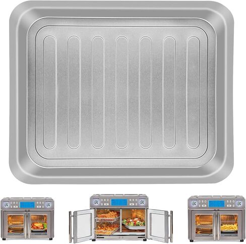 GXF Air Fryer Accessories for Emeril Lagasse Dual Zone 360 Air Fryer Oven 25 QT Extra Large, 14''×12'' Steel Air Fryer Tray Grill Pan Grill Plate Crisper Plate Replacement Parts Rack in Kuwait