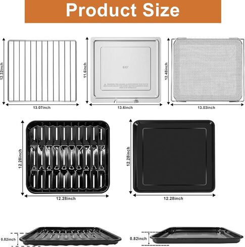 GCQ 5 IN 1 Smart Double Oven Tray Basket Rack Kit for Ninja DCT601 DCT651, 13''×12.6'' Steel Toaster Oven Replacement Parts Accessories Cooling Rack for Ninja DCT401 DCT402 DCT451 Smart Oven in Saudi Arabia