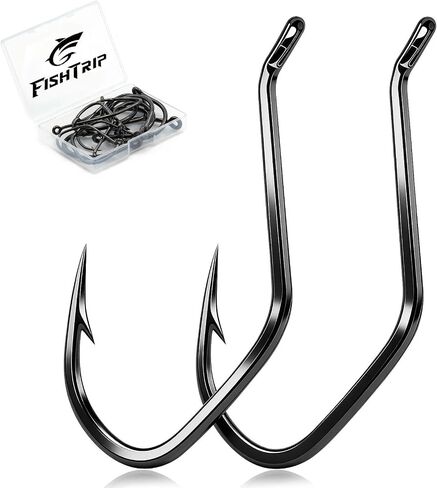 FishTrip Catfish Hooks, 25/50pcs Live Bait Hook for Flathead Catfishing in Kuwait