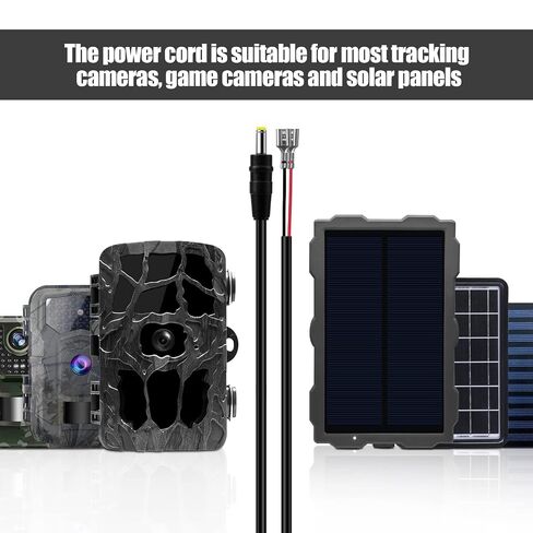 2 PCS Trail Camera Power Cord,5.5x2.1mm DC External Power Cable Compatible with Spypoint,Stealth Cam,Moultrie,Muddy Trail Camera,5.5x2.1mm DC Plug in Saudi Arabia
