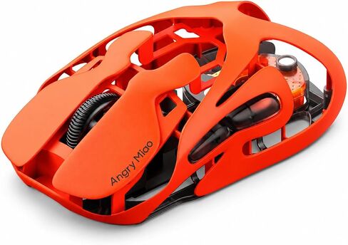AM Infinity Gaming Wireless Mouse 49g Ultralight Metal Design, 30000 DPI PAW3950 Sensor, Dual 8K Polling, Hot-Swappable Battery, Tri-Mode 2.4G/Bluetooth/Wired RGB Gaming Mouse- Blaze Orange in Kuwait