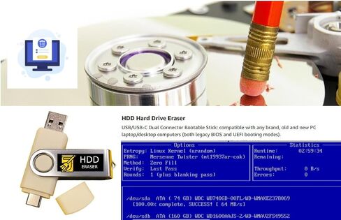 Hard Drive Eraser Bootable USB Disk Wipe Tool for PC in Kuwait