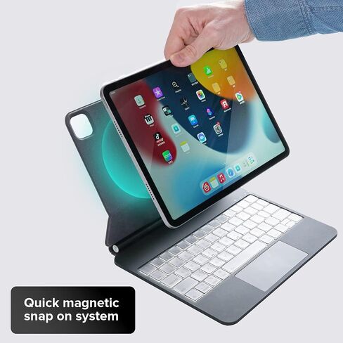 InUnion Magic Keyboard for iPad 10th Generation (2022) and 11th (A16, 2025), Bluetooth Magnetic Keyboard Case with Trackpad, USB Charging, Backlit (Black) in Kuwait