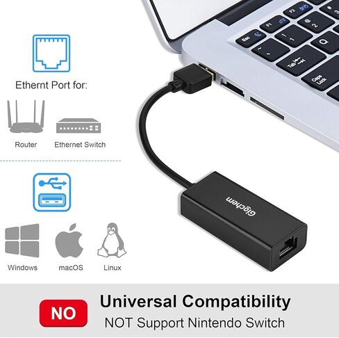 USB 2.0 to ethernet Adapter USB to RJ45 Supporting 10/100 Mbps Ethernet Network for Window/Mac OS, Surface Pro/Linux in Kuwait