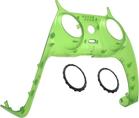 eXtremeRate Clear Green Decorative Trim Shell Compatible with p s 5 Controller, DIY Replacement Clip Shell, Custom Plates Cover Compatible with p s 5 Controller with Accent Rings in Saudi Arabia