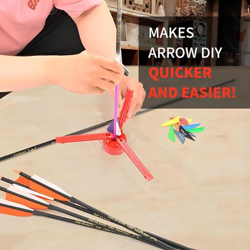 Archery Fletching Jig & Remover Kit-Adjustable Helix Tower Arrow Fletching Tool with Scale for DIY Arrow Vanes Feather & Crossbow Bolts in Kuwait