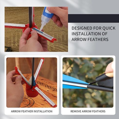 Archery Fletching Jig & Remover Kit-Adjustable Helix Tower Arrow Fletching Tool with Scale for DIY Arrow Vanes Feather & Crossbow Bolts in Kuwait