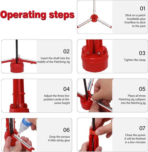 Archery Fletching Jig & Remover Kit-Adjustable Helix Tower Arrow Fletching Tool with Scale for DIY Arrow Vanes Feather & Crossbow Bolts in Kuwait