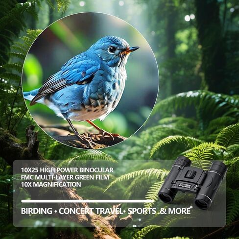 M.A.K 10x25 Compact Binoculars HD Lens Lightweight Mini Pocket Telescopes in Kuwait