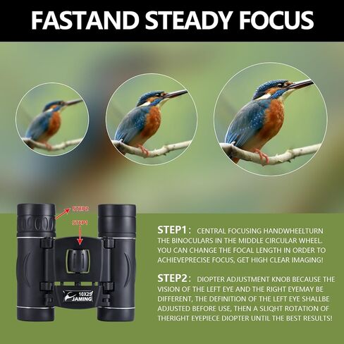 M.A.K 10x25 Compact Binoculars HD Lens Lightweight Mini Pocket Telescopes in Kuwait