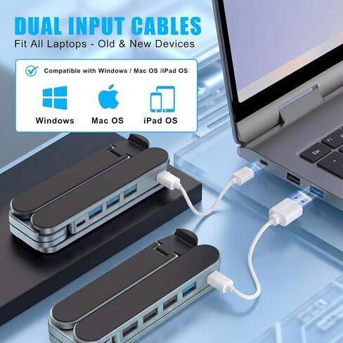 Laptop Stand with Docking Station Foldable Computer Riser Desk Hub in Kuwait
