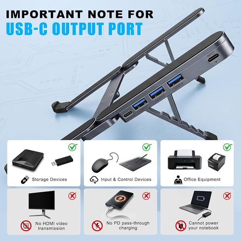 Laptop Stand with Docking Station Foldable Computer Riser Desk Hub in Kuwait