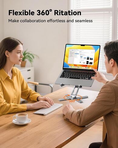 TECKNET Laptop Stand,360°Rotating Base,Adjustable Ergonomic Design in Kuwait