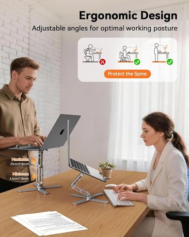 TECKNET Laptop Stand,360°Rotating Base,Adjustable Ergonomic Design in Kuwait